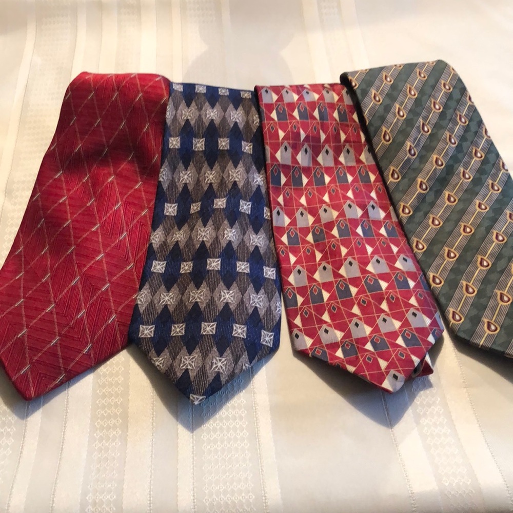🎉HP🎉 Ties & more ties! Four asst 100% silk ties
